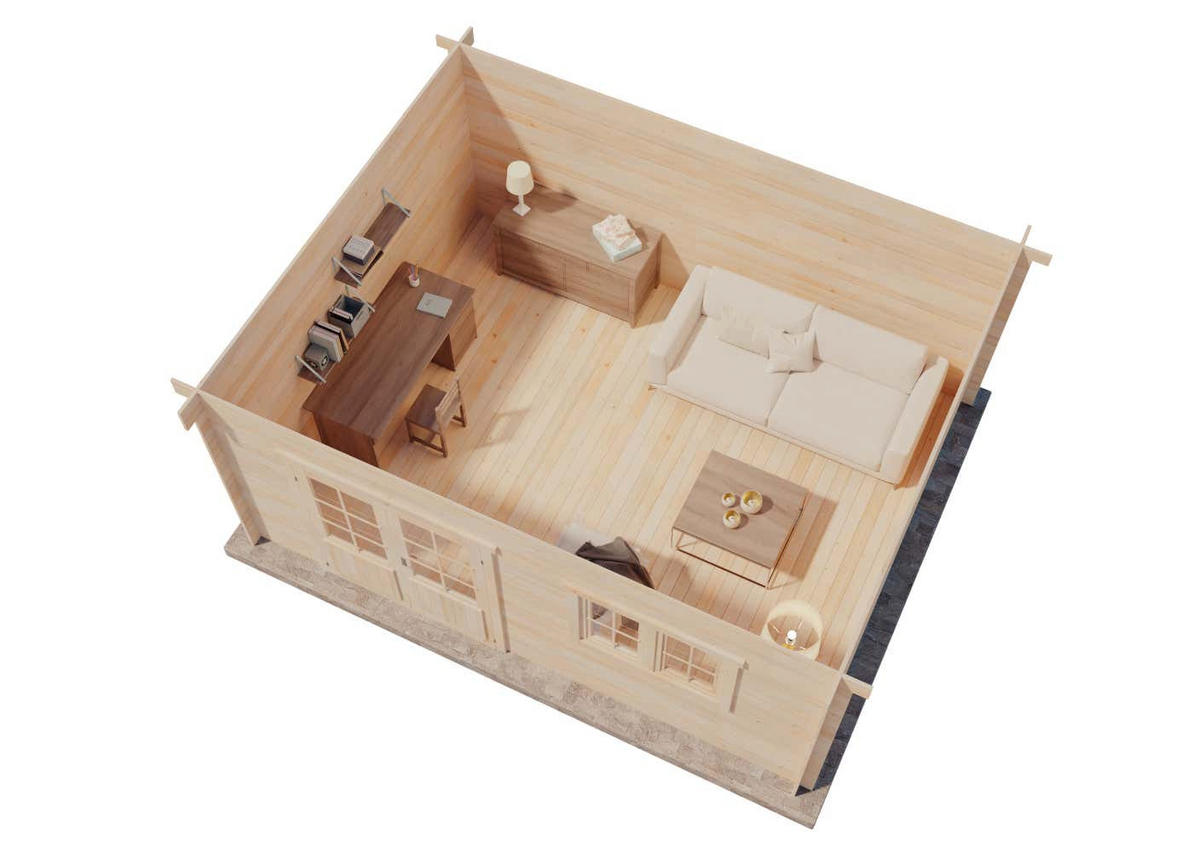 GARTENHAUS Holz Spree - Pinienfarben, Holz (520/228/420cm) - Alpholz