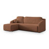ECKSOFA MARELLO Kupferfarben Boucle-Stoff mit Schlaffunktion - Kupferfarben, Holz (220/143cm) - MASSENO