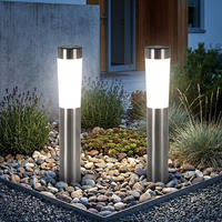 LED AUSSENLEUCHTE Solar Silber 2er Set - Silberfarben, Metall (7.5/7.5/56cm)