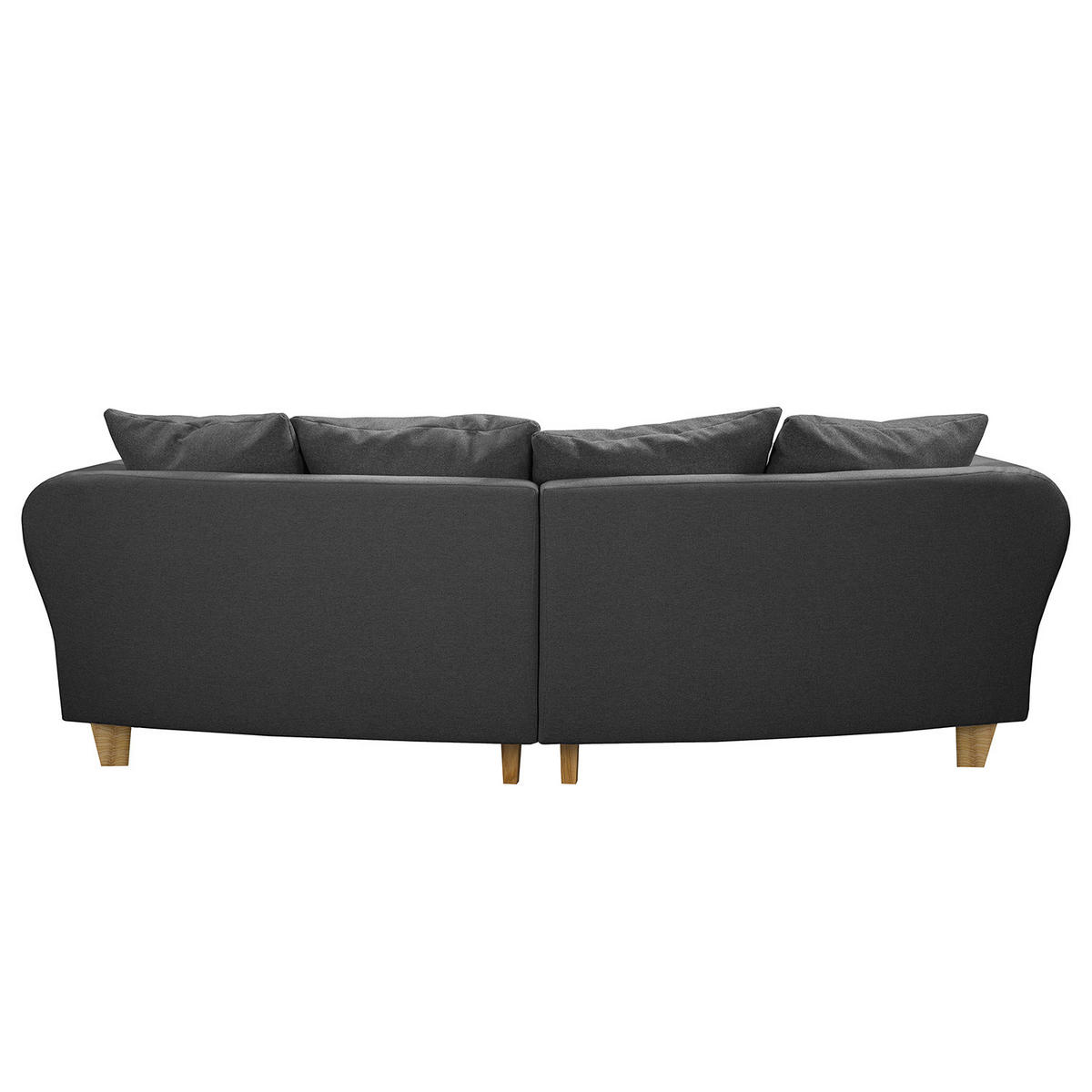 BIGSOFA - Webstoff - Anthrazit/Braun, Holz/Textil (227/95/108cm) - home24