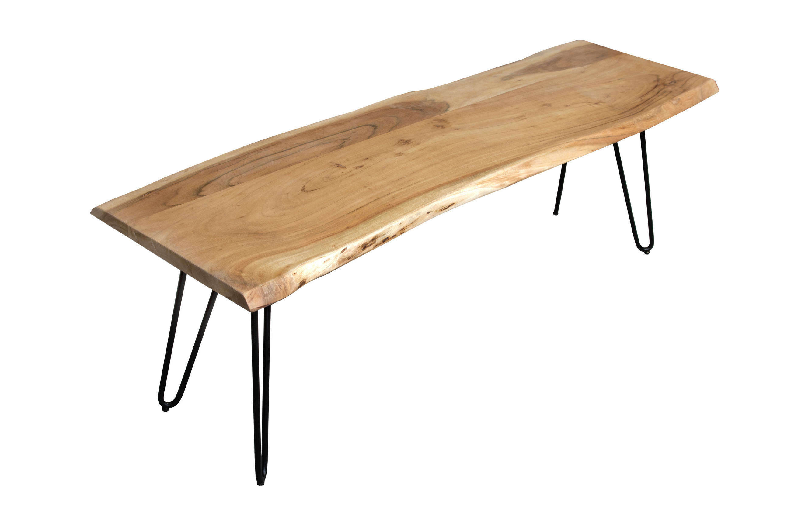 SITZBANK NOAH - Beige/Schwarz, Holz/Metall (140/45/42cm) - SAM