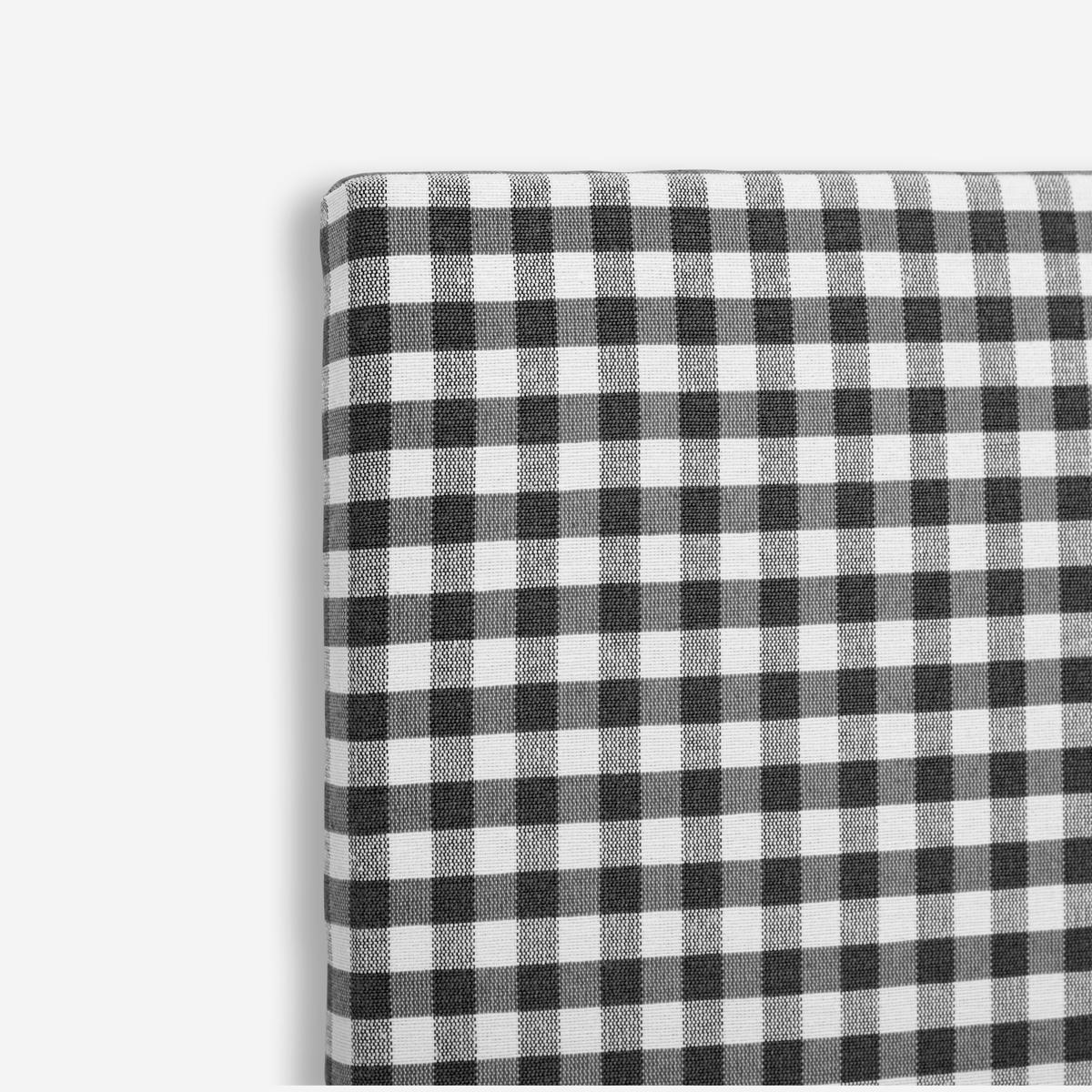 KOPFTEIL für Kinderbett mit schwarzem Vichy-Stoff bezogen, 110/52cm MARINA - Schwarz, Textil (3/52/110cm) - RNT By Really Nice Things