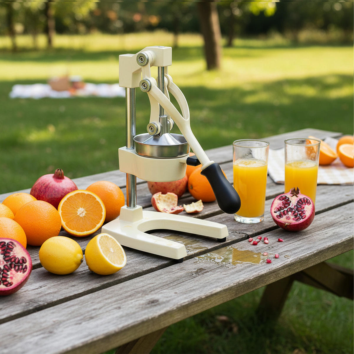 SAFTPRESSE - Beige, Kunststoff/Metall (18.5/39.5/27.5cm) - Relaxdays