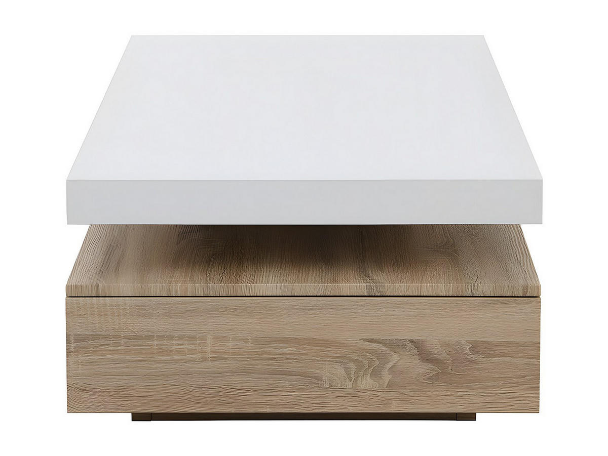 COUCHTISCH mit 2 Schubladen - MDF - Holzfarben hell & Weiß - FELIX - Naturfarben, Holz (120/60/35cm) - Vente-Unique