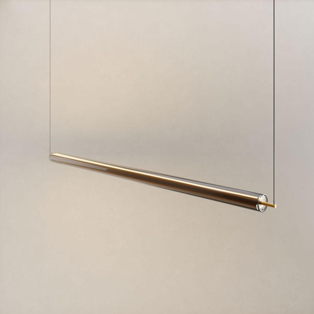 LED-HÄNGELAMPE Ranya Gold/Rauch 160cm - Goldfarben/Grau, Glas (160/7/7cm) - s.luce