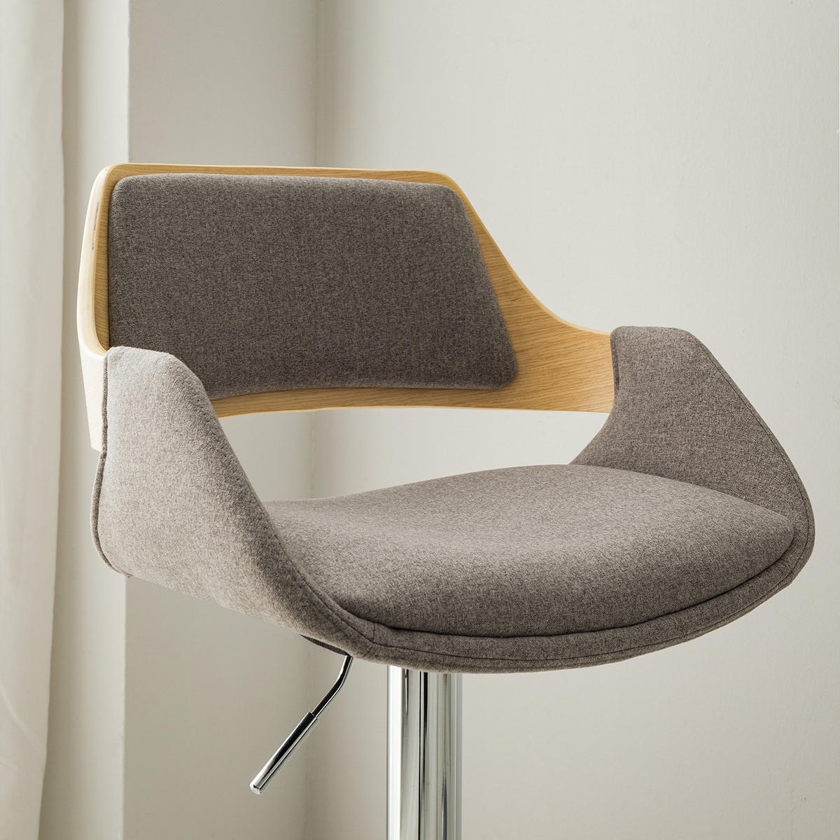 BARSTUHL - Webstoff / Metall - Anthrazit, Textil (51/89/47cm) - home24