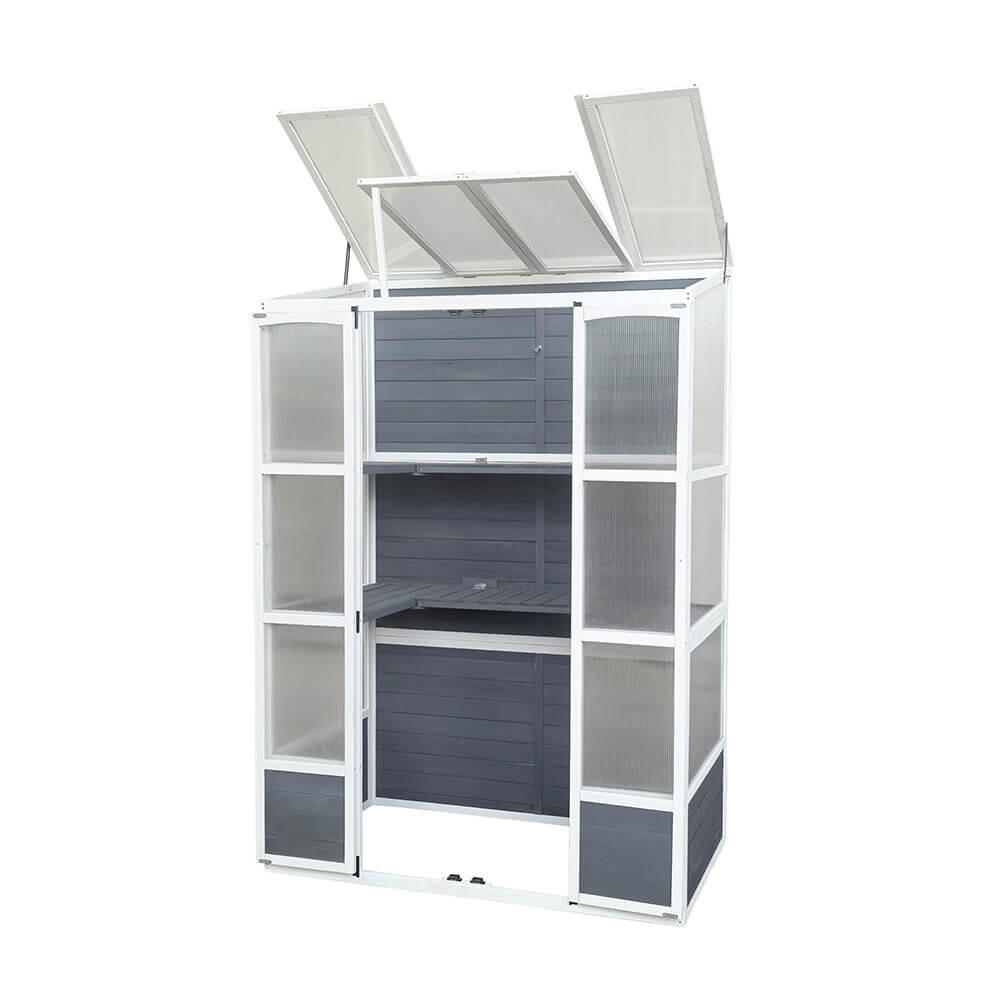 GEWÄCHSHAUS YANA GREEN - Grau - Grau, Holz (74/198/135cm)