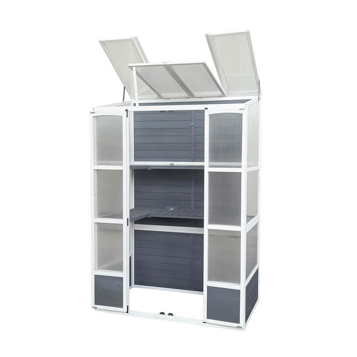 GEWÄCHSHAUS YANA GREEN - Grau - Grau, Holz (74/198/135cm)