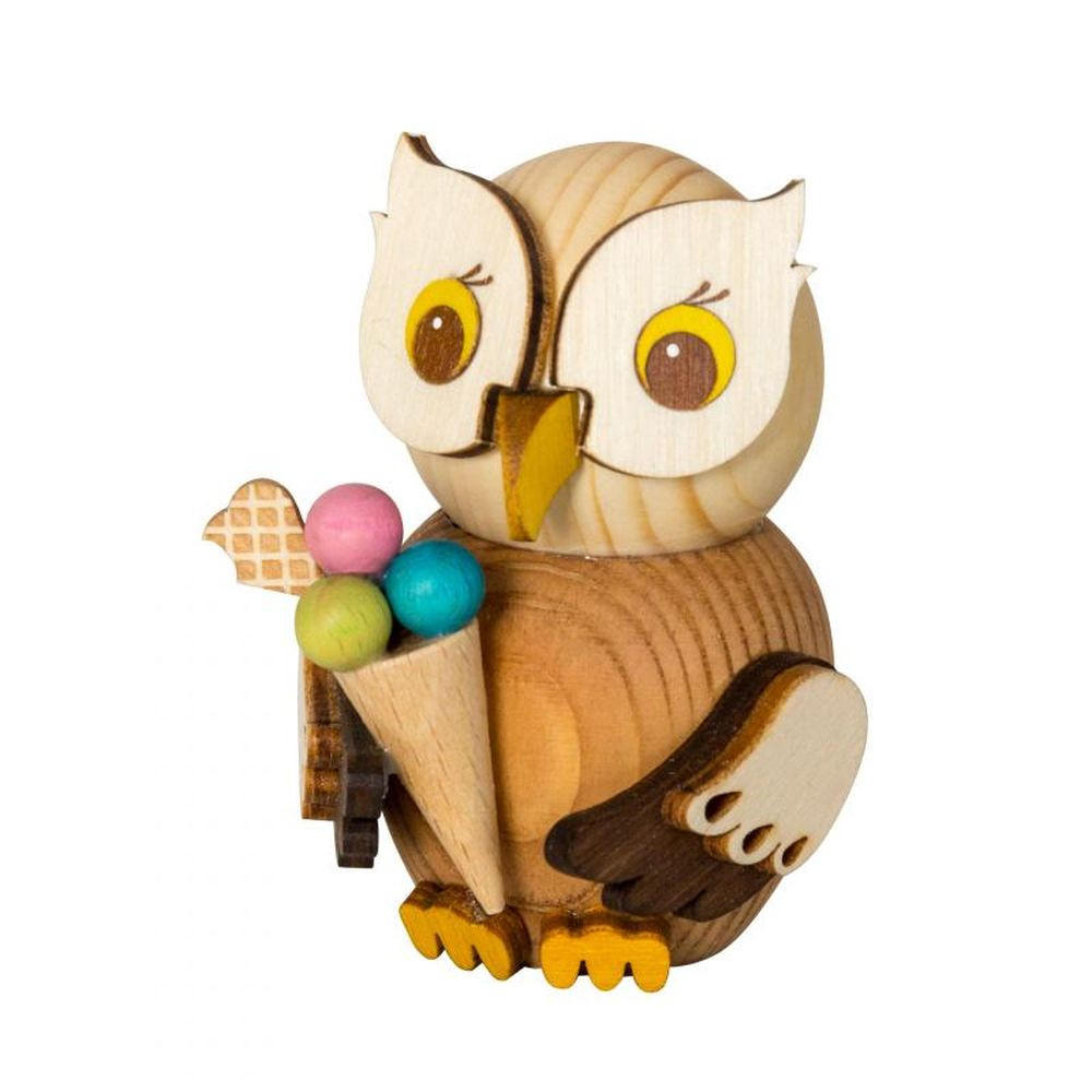 DEKOFIGUR Holzfigur Minieule mit Eis 7cm - Multicolor, Holz (5/7/5cm)
