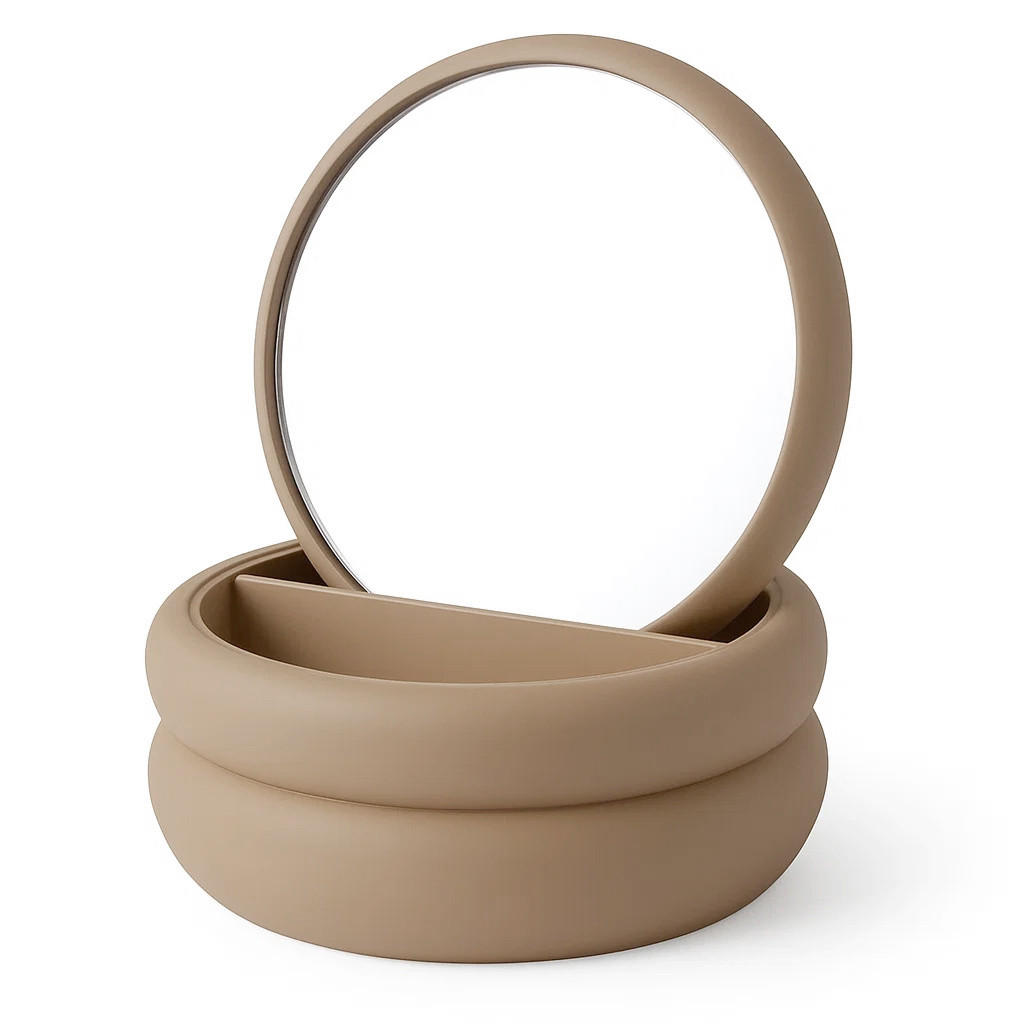 SCHMUCKKÄSTCHEN mit Spiegel 17,5/17,5/9 cm - Braun, Holzwerkstoff (17.5/9/17.5cm) - Home Styling Collection