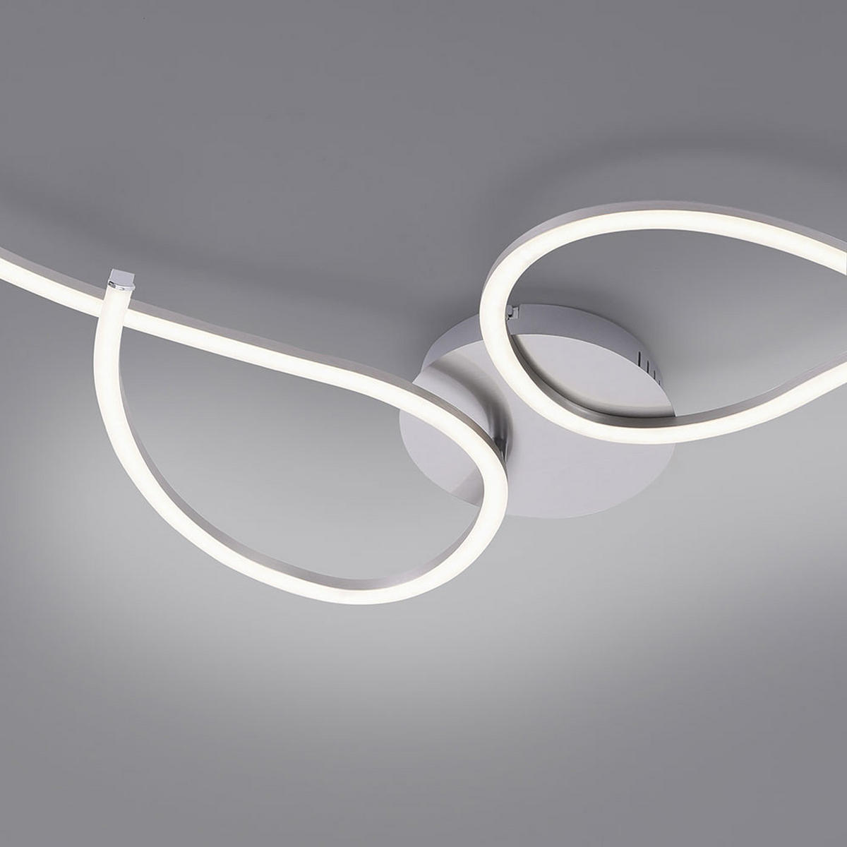 LED DECKENLEUCHTE Metall Silber TYLER - Silberfarben, Metall (128/38/9cm)