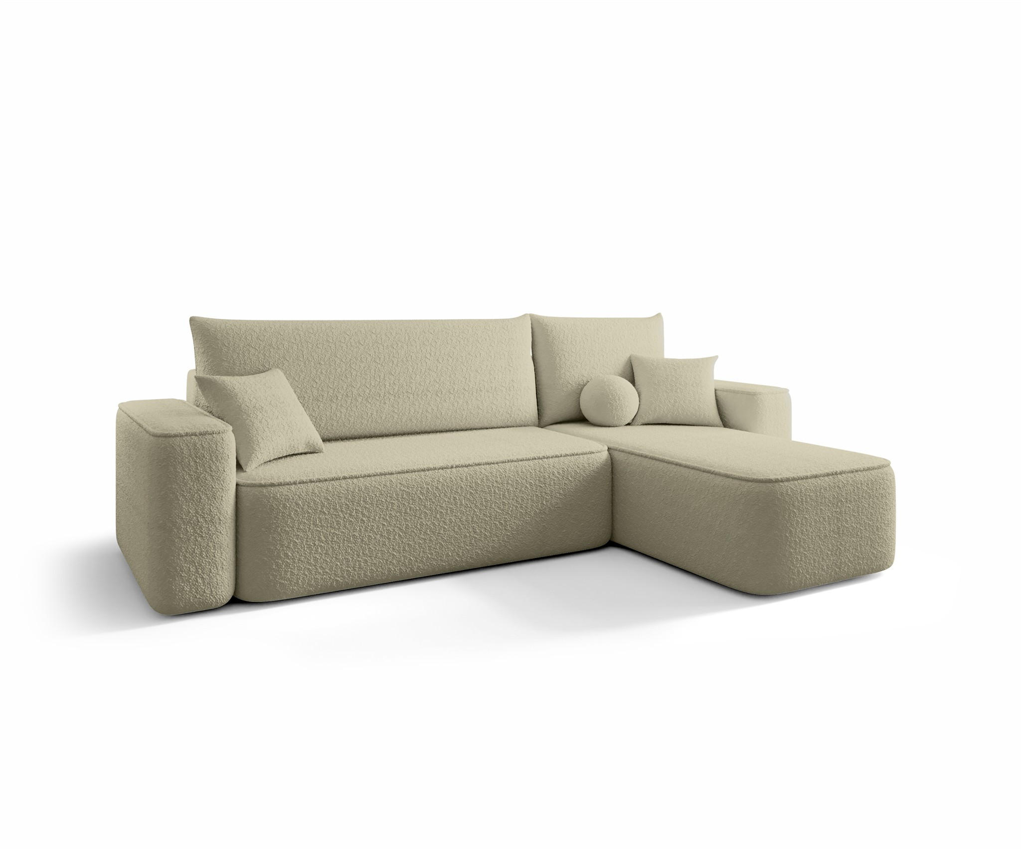 ECKSOFA Agepo Stoff Quelle - Hellbraun, Holzwerkstoff/Textil (250/150cm) - Fun Möbel