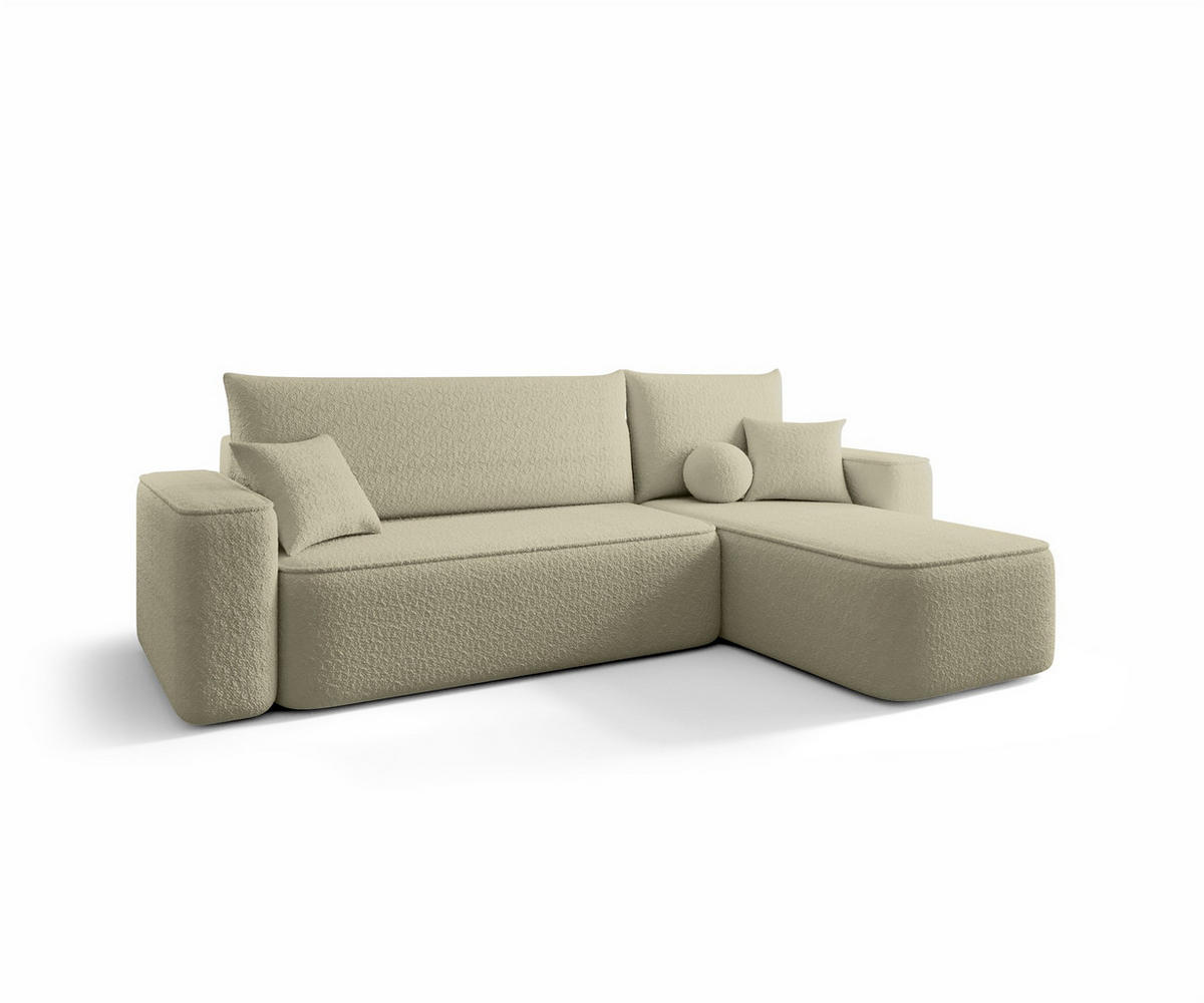 ECKSOFA Agepo Stoff Quelle - Hellbraun, Holzwerkstoff/Textil (250/150cm) - Fun Möbel
