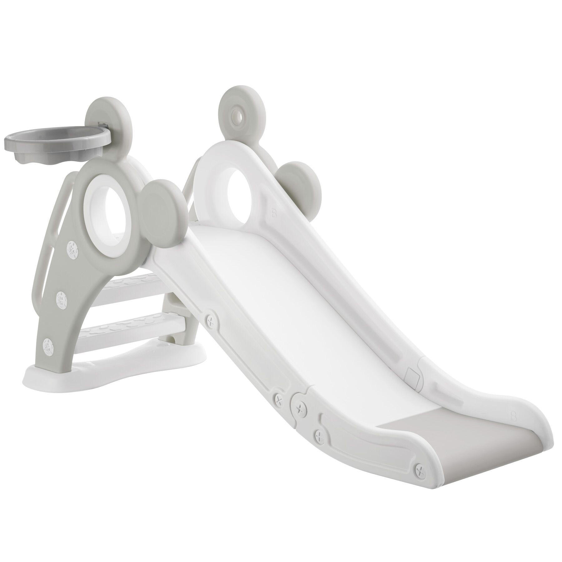 KINDERRUTSCHE Joy,Belastbarkeit 50 kg, 128 x 66,5 x 67,5 cm,grau - Grau, Kunststoff (66.5/67.5/128cm) - tectake