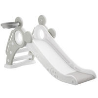 KINDERRUTSCHE Joy,Belastbarkeit 50 kg, 128 x 66,5 x 67,5 cm,grau - Grau, Kunststoff (66.5/67.5/128cm) - tectake