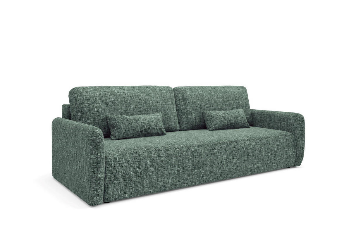 SCHLAFSOFA mit Bettkasten Grün - Schwarz/Grün, Holz/Holzwerkstoff (217/86/102cm) - Furnisell
