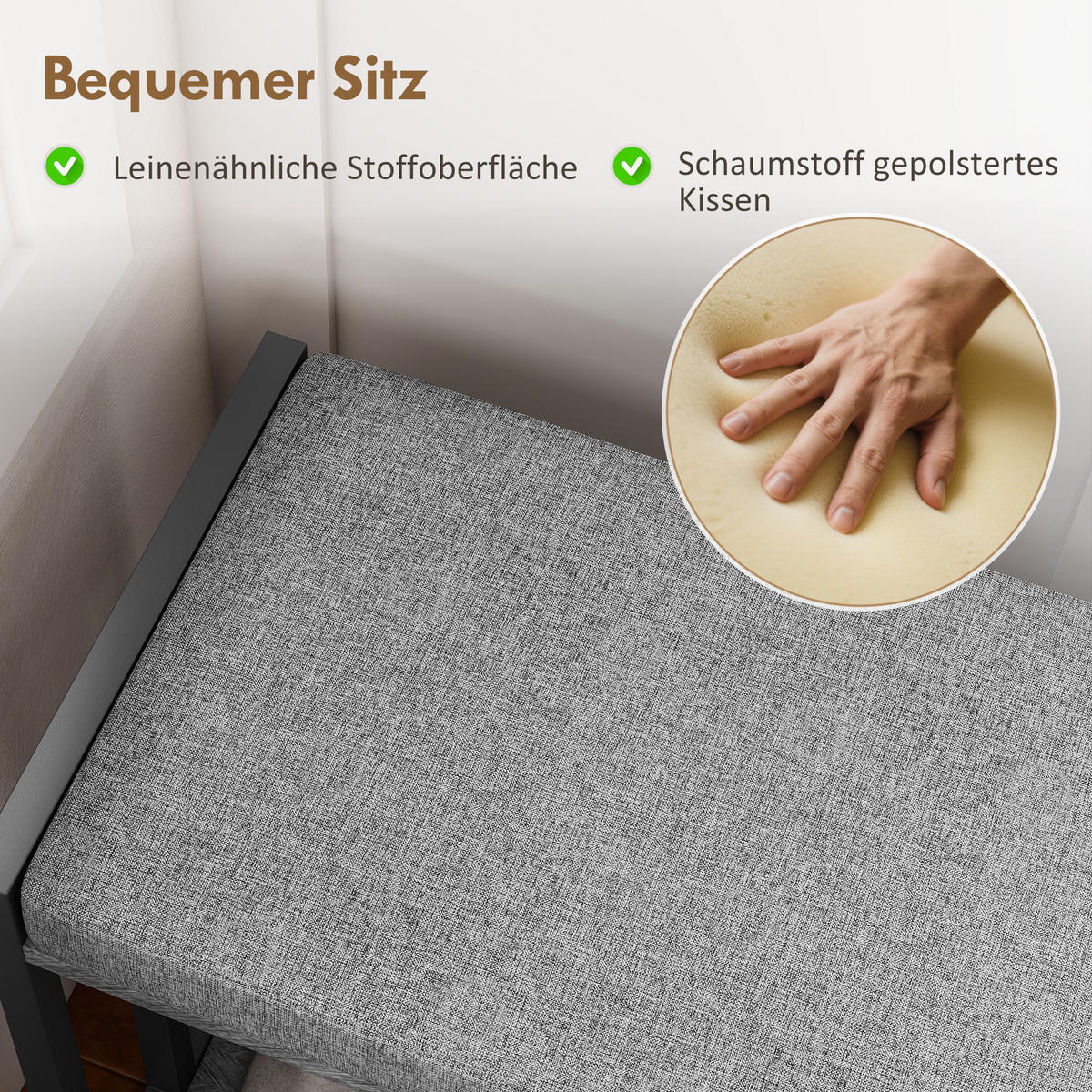 SCHUHREGAL 4 Ebenen Wandgarderobe mit Ablage 5 Haken und Stange gepolstert - Schwarz/Grau, Holzwerkstoff/Metall (30/87.6/70cm)