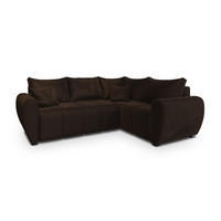 ROHOVÁ SEDAČKA MADISON hnědá - černá/hnědá, dřevo/textil (235/175cm) - MASSENO