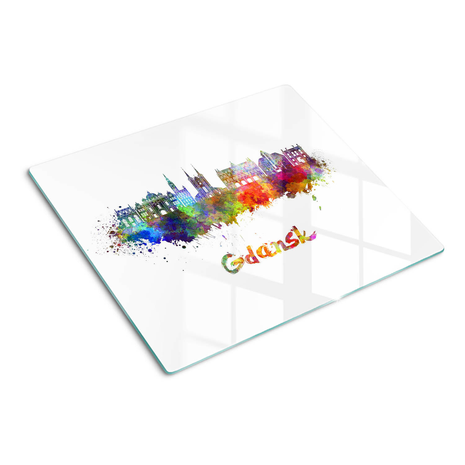 Tulup Glasplatte Mehrfarbig 60x0.4x52 cm