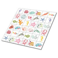 FLIESENAUFKLEBER 9 Stück 30x30 cm selbstklebend Meeresbewohner - Multicolor, Textil (30/1.6/30cm) - TULUP
