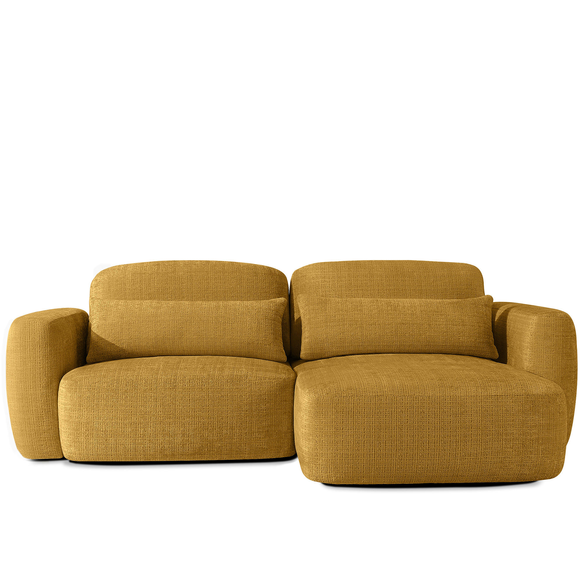 ECKSOFA rechts ELOSA - Gelb, Holz/Textil (245/165cm) - KONSIMO®