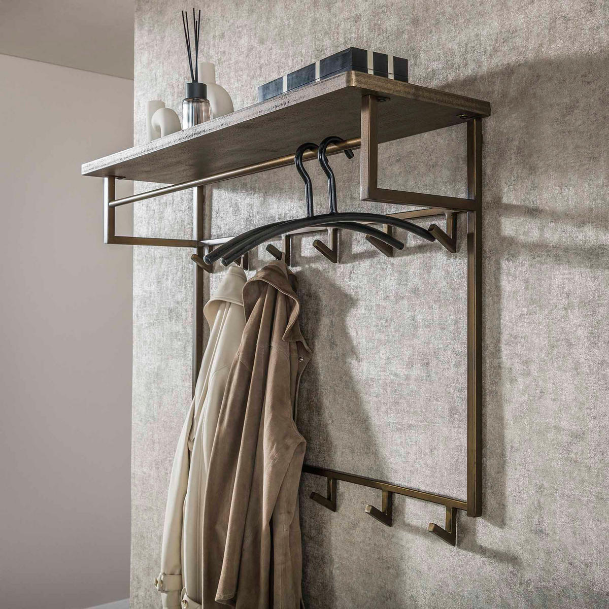 WANDGARDEROBE Ferro Braun 33/100/ 80 cm - Braun, Metall (100/80/33cm) - Hoyz Collection