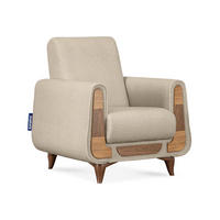 SESSEL GUSTAVO mit Armlehnen, creme - Creme/Braun, Holz/Holzwerkstoff (83/95/92cm) - KONSIMO®