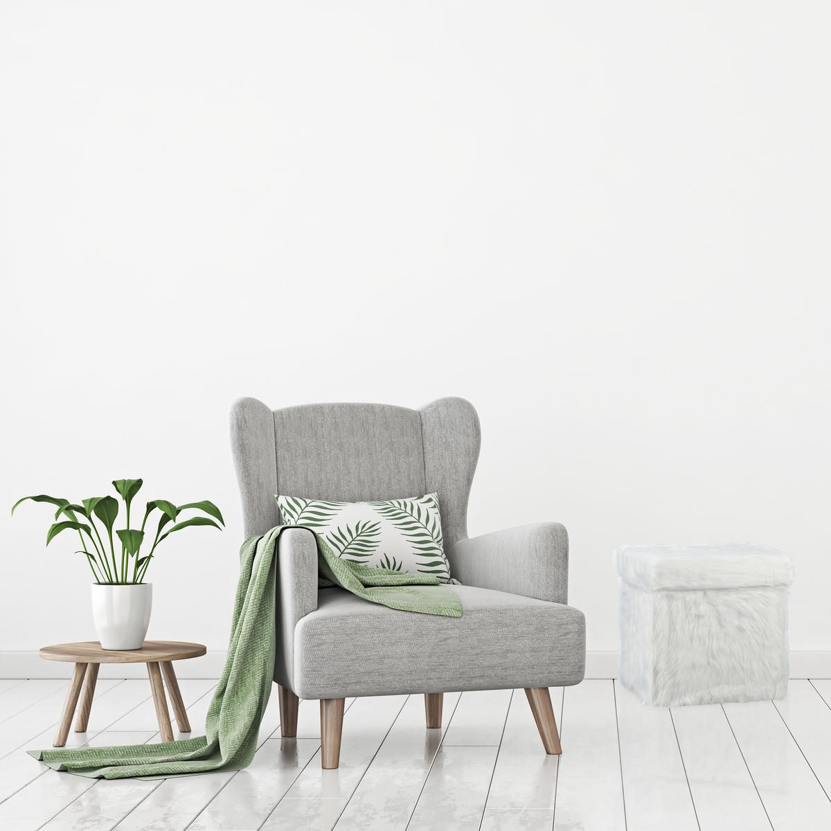 SITZWÜRFEL - Weiß, Holzwerkstoff/Kunststoff (38/39/38cm) - Relaxdays