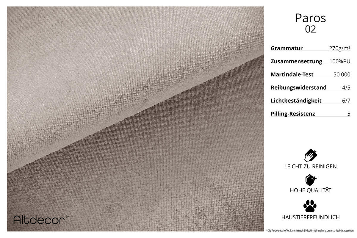 ECKSOFA Ottomane Links IREA-L2-v3 - 328x171x79 cm Hellbraun - Hellbraun, Holzwerkstoff/Textil (328/171cm) - ALTDECOR