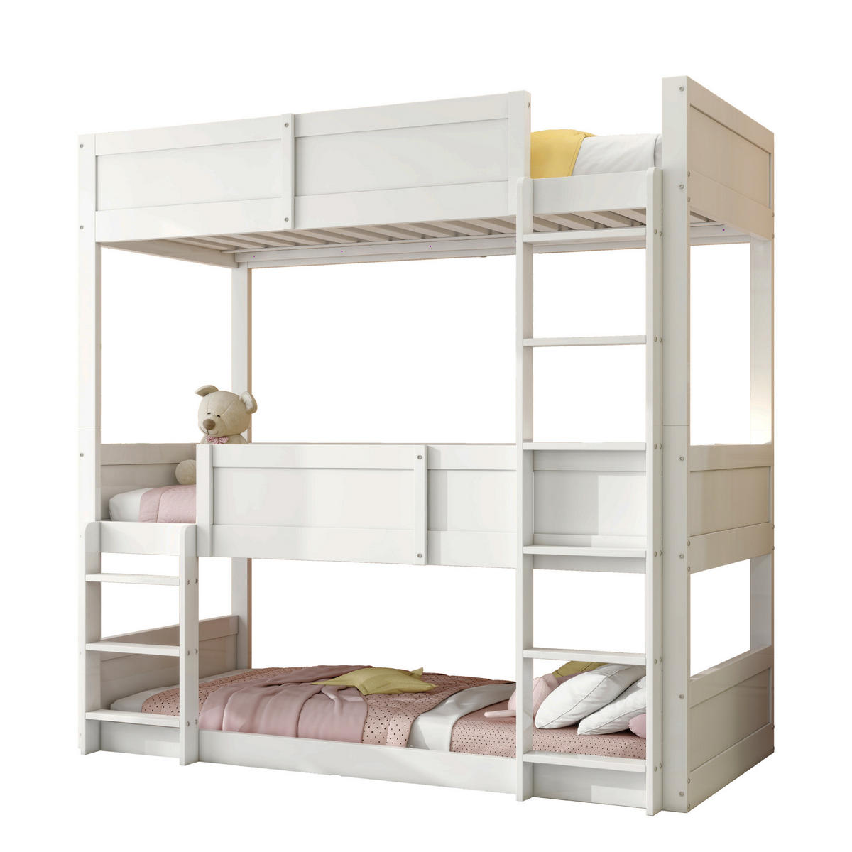 ETAGENBETT 90x200 Weiß - Weiß, Holz (90/200cm) - ComfortXL