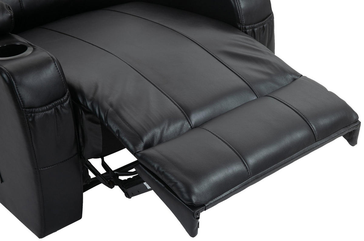 SESSEL Lederlook schwarz - Schwarz, Textil/Metall (83/105/94cm) - CLP