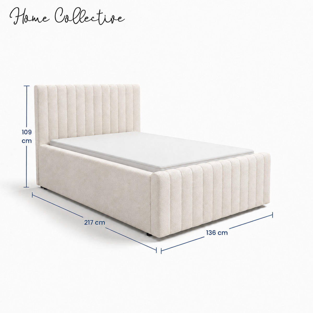 POLSTERBETT 120x200 cm in Hellbeige - Beige, Textil (120/200cm) - Home Collective
