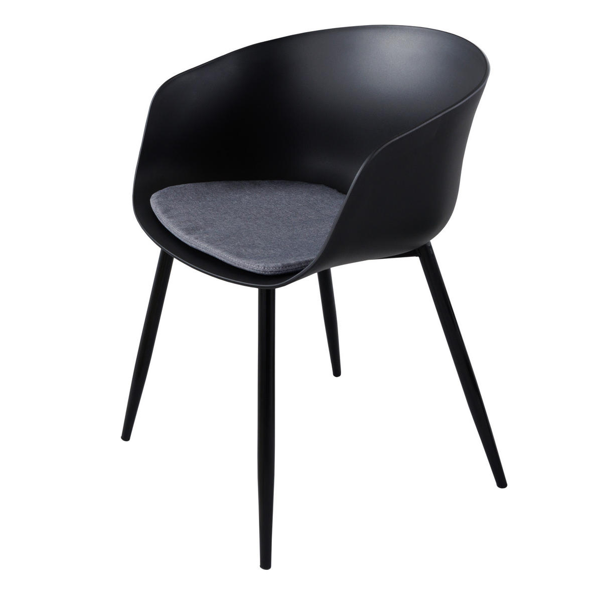 GARTENSTUHL DESIGNO Kunststoff Schwarz 80 cm - Schwarz, Kunststoff/Metall (56/78/57cm) - riess-ambiente