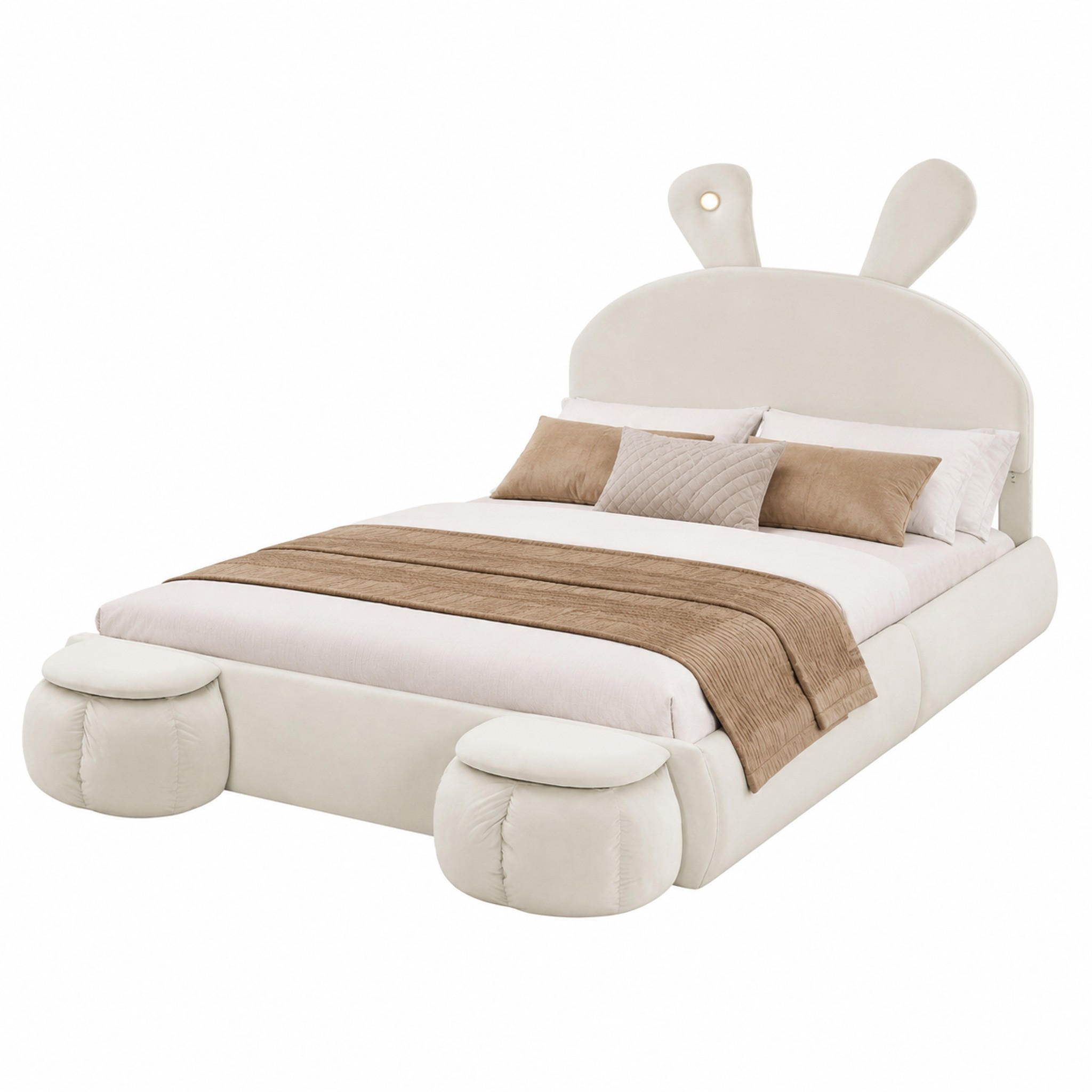 Beauniv Polsterbett Beige 140x200 cm