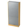 ROLLLADENSCHRANK - 5 Ordnerhöhen 40/90/200,4 cm in Buchefarben/Silberfarben Bogengriff (Metall) - Buchefarben/Silberfarben, Holzwerkstoff (90/200.4/40cm) - bümö