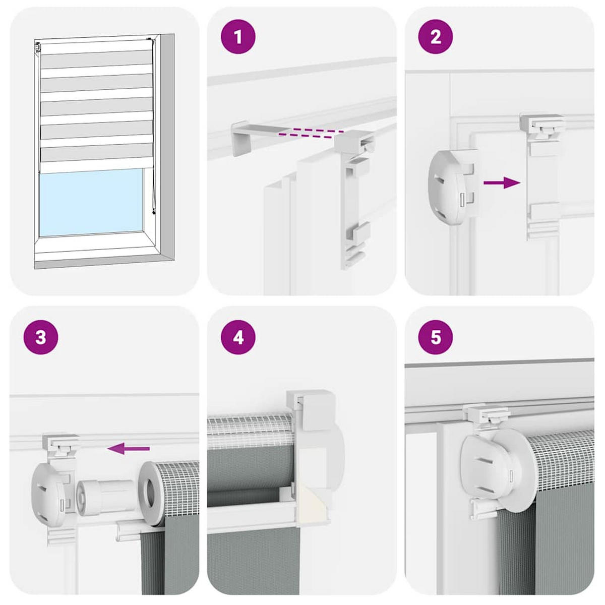 DOPPELROLLO 70/150 cm Stoffbreite 65,9 cm aus Polyester Dunkelgrau - Dunkelgrau, Textil (70/150cm) - vidaXL