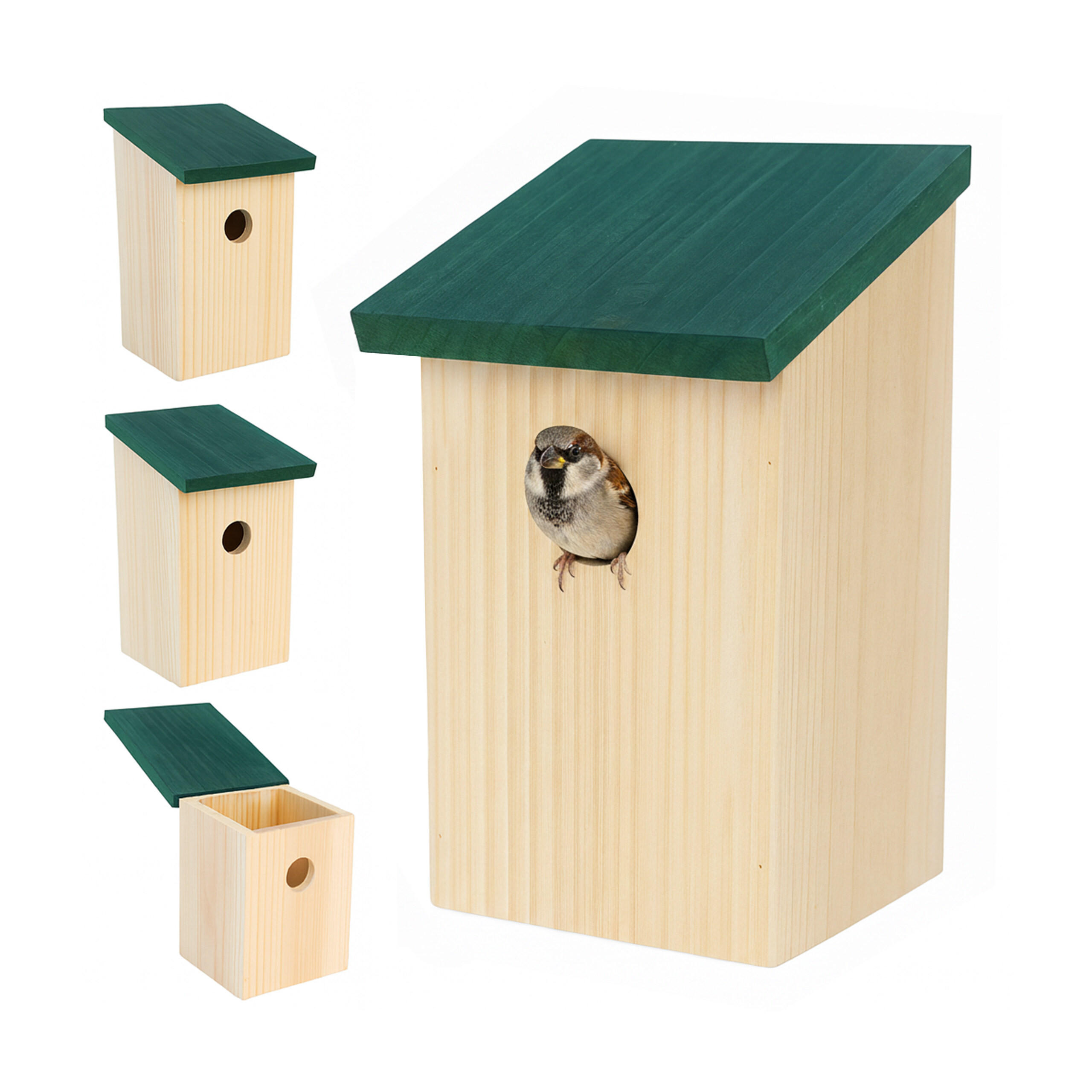 4XNISTKASTEN - Hellbraun, Holz (12/22/14cm) - Relaxdays