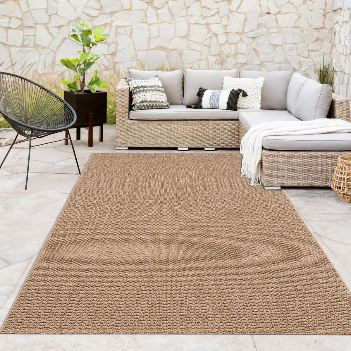 OUTDOOR-TEPPICH HAMBURG 431 BEIGE 240X340 - Beige, Kunststoff (240/340cm) - Paco Home