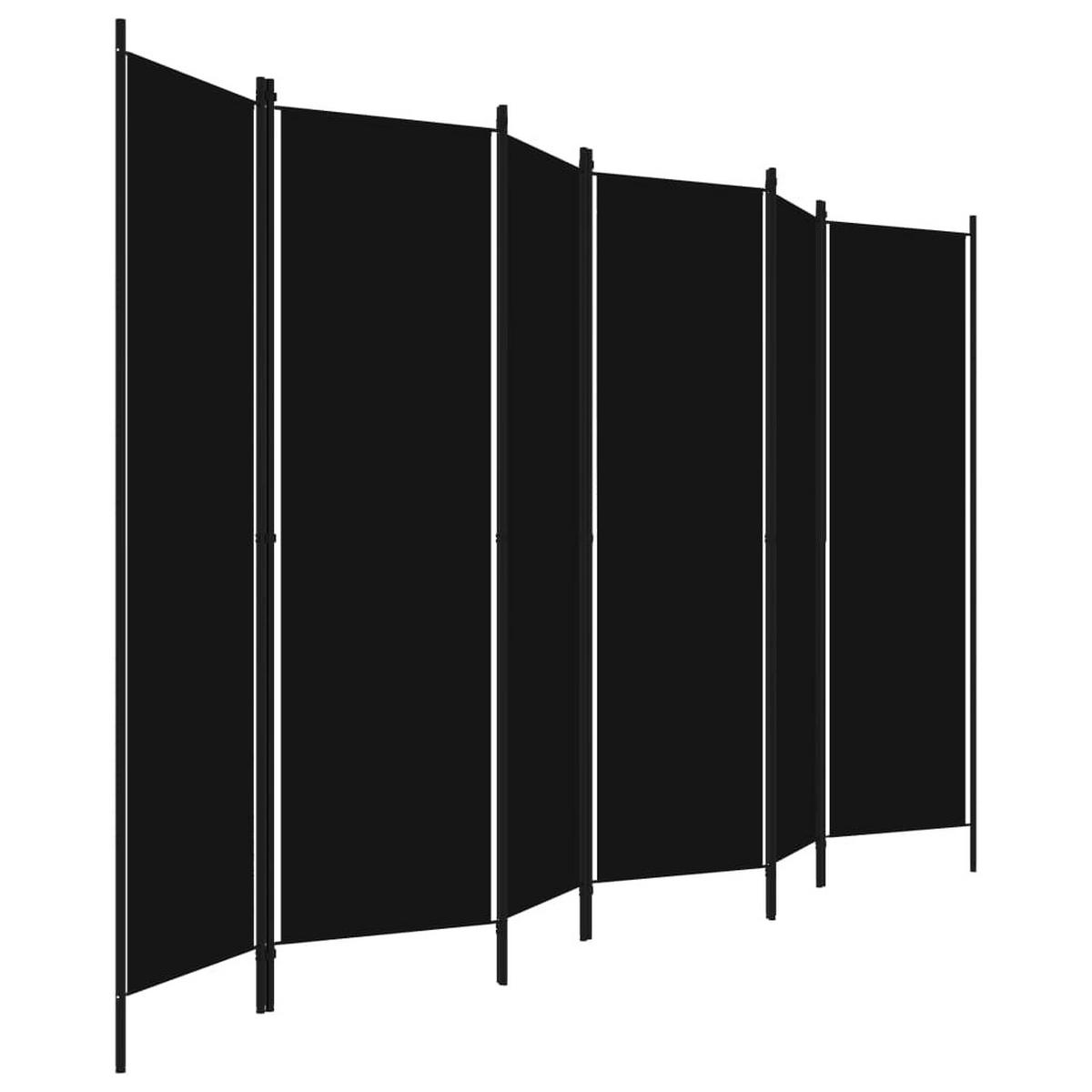 RAUMTEILER 6-teilig Schwarz 300/180 Cm - Schwarz, Textil (300/180/1cm) - vidaXL