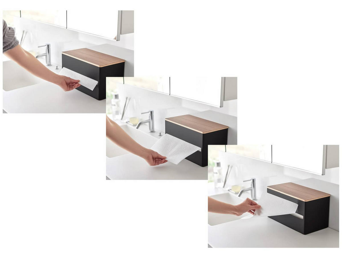 KÜCHENROLLENHALTER Rin schwarz 16/31/17 cm - Schwarz, Metall (31/17/16cm) - Yamazaki