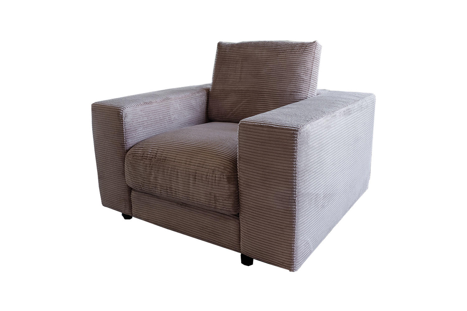SESSEL MADELINE Taupe Cord - Taupe/Schwarz, Kunststoff/Textil (119/88/106cm) - KAWOLA
