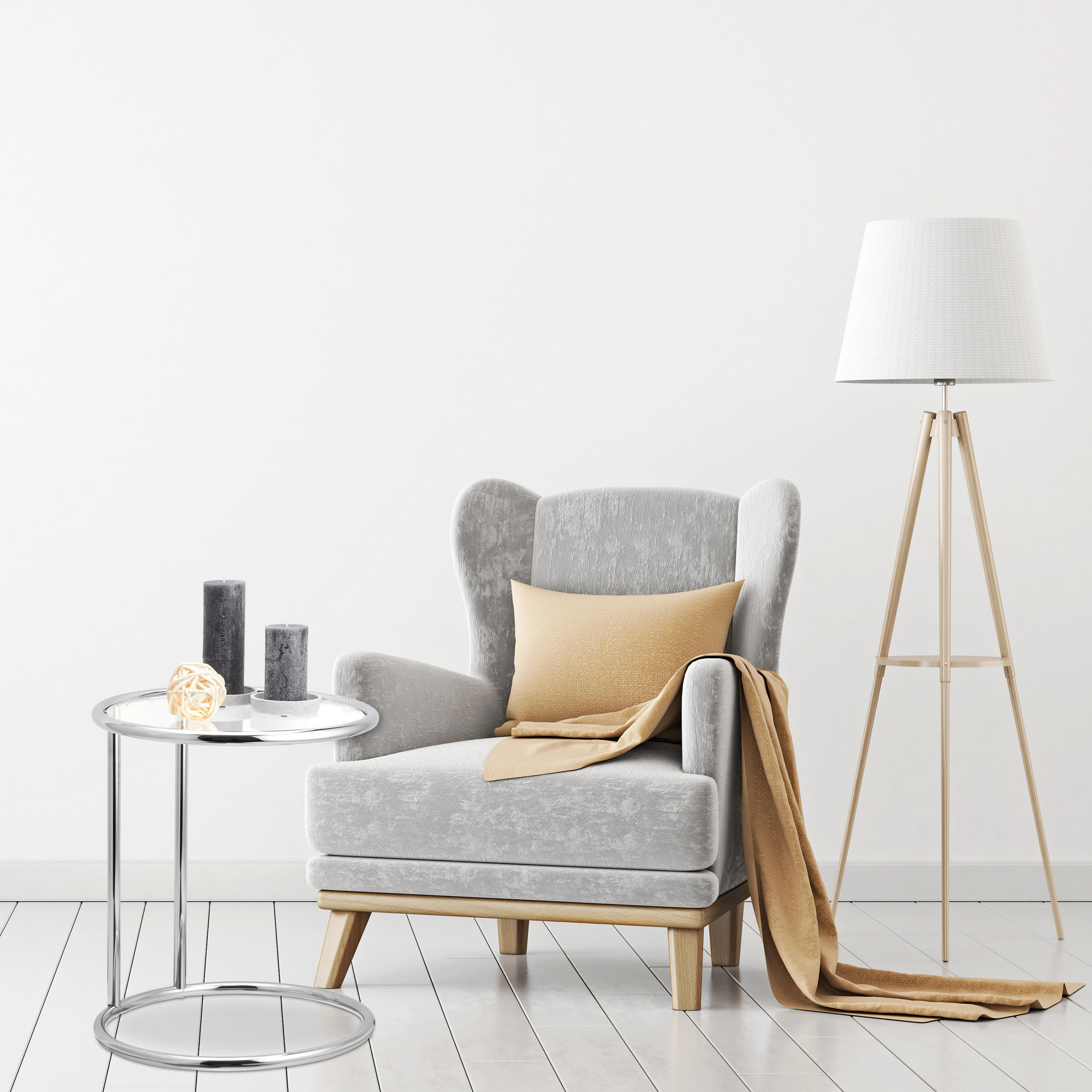 BEISTELLTISCH - Silberfarben, Glas/Kunststoff (44.5/44.5/53cm) - Relaxdays