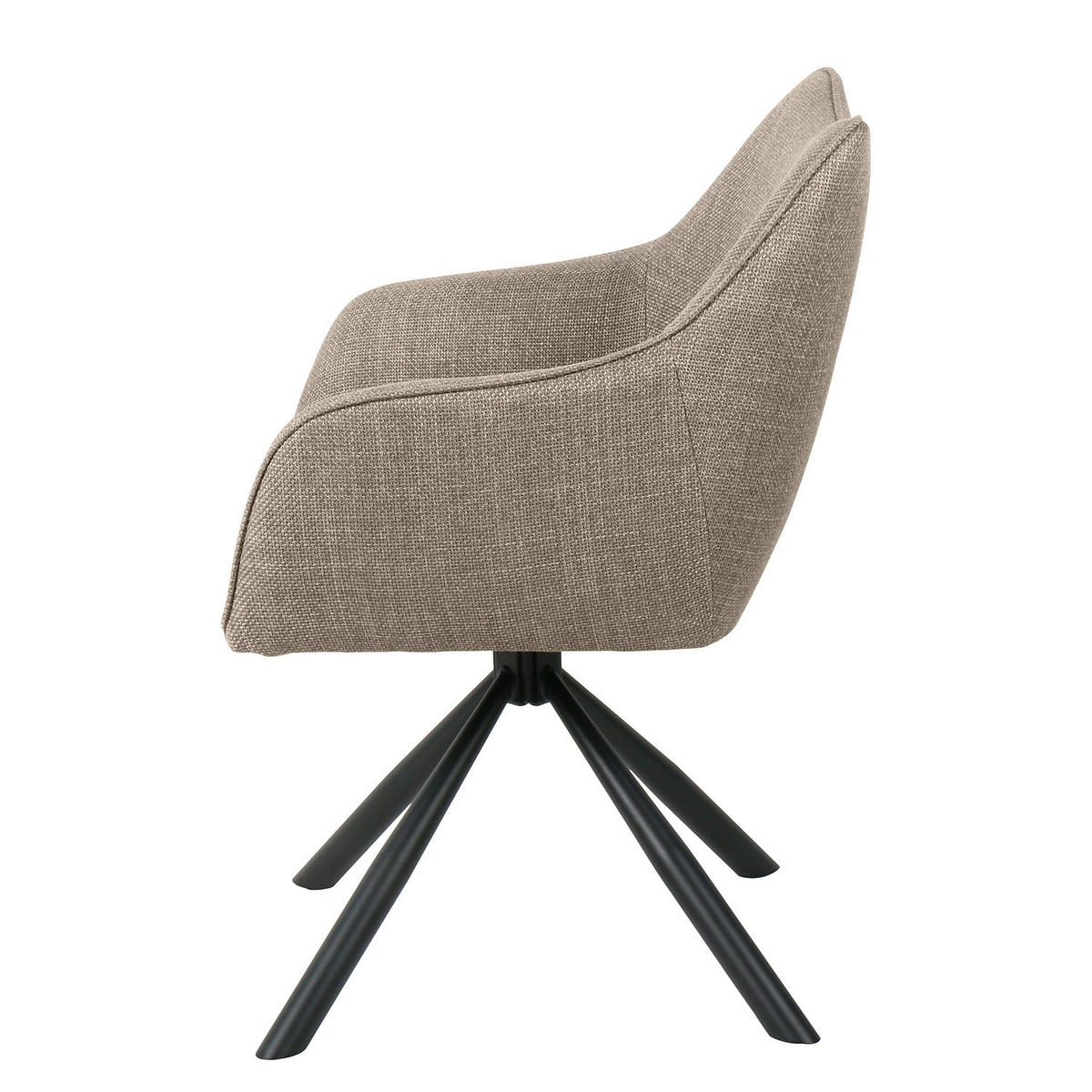 ARMLEHNENSTUHL - 2er-Set - Taupe/Schwarz, Textil/Metall (63/83/60cm) - home24