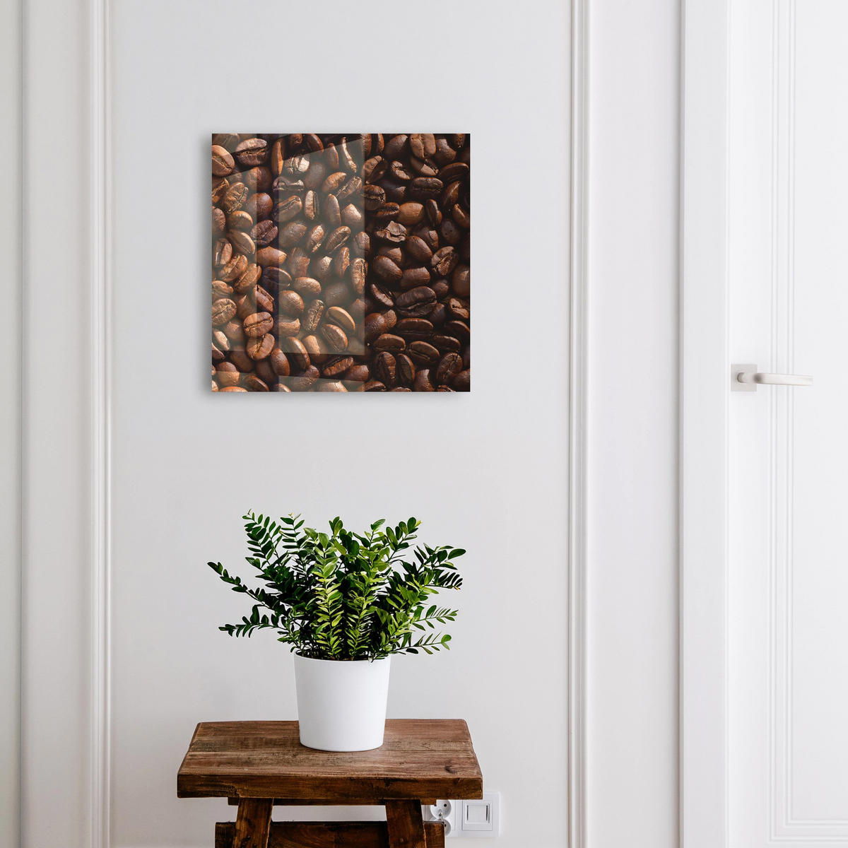 SCHLÜSSELBOX Weiß 30x30 cm – Türöffnung nach rechts - Aromatischer Kaffee - Braun, Metall (30/30/5cm) - TULUP