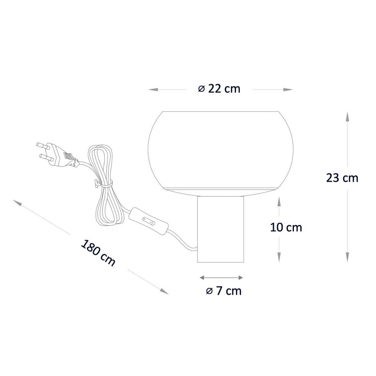 TISCHLEUCHTE Milan, Rauchgrau, 23cm - Grau, Glas (23/22/23cm) - KOSILUM