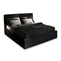 POLSTERBETT PARMA 140x200 cm mit Bettkästen - Schwarz - Schwarz, Holz (140/200cm) - MASSENO