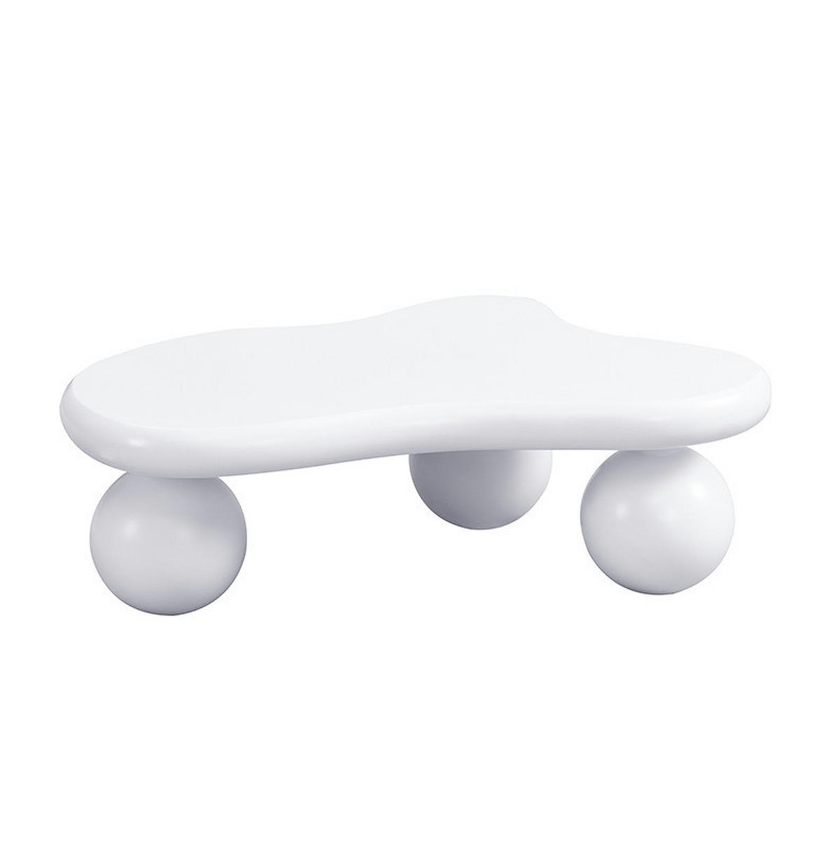 COUCHTISCH 95/62,5 cm in Wolkenform mit LED-Beleuchtung - Weiß, Holzwerkstoff (95/62.5/32cm) - BEAOK