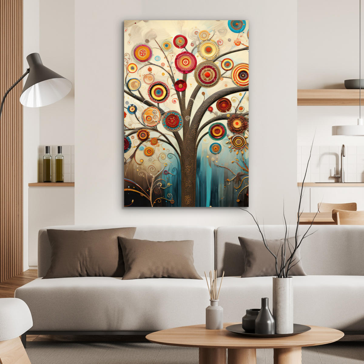 METALLBILD Baum - Baum des Lebens - Farbe 60x90 cm - Braun, Metall (60/90cm) - MuchoWow