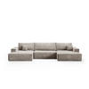 WOHNLANDCHAFT Pablo U mit Schlaffunktion Beige Cord - Beige, Textil (398/85/148cm) - Bromarkt