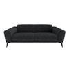 SOFA 3-SITZER Texturierter Samt Dunkles Anthrazit 220cm - Anthrazit, Textil (220/74/90cm) - Sia Home